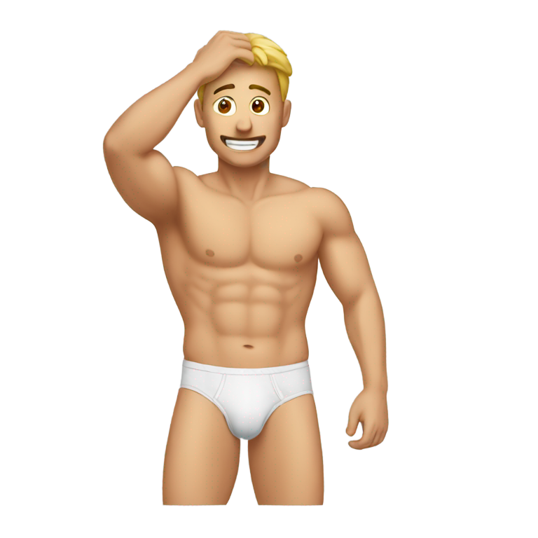 genmoji: Man pulling down underwear