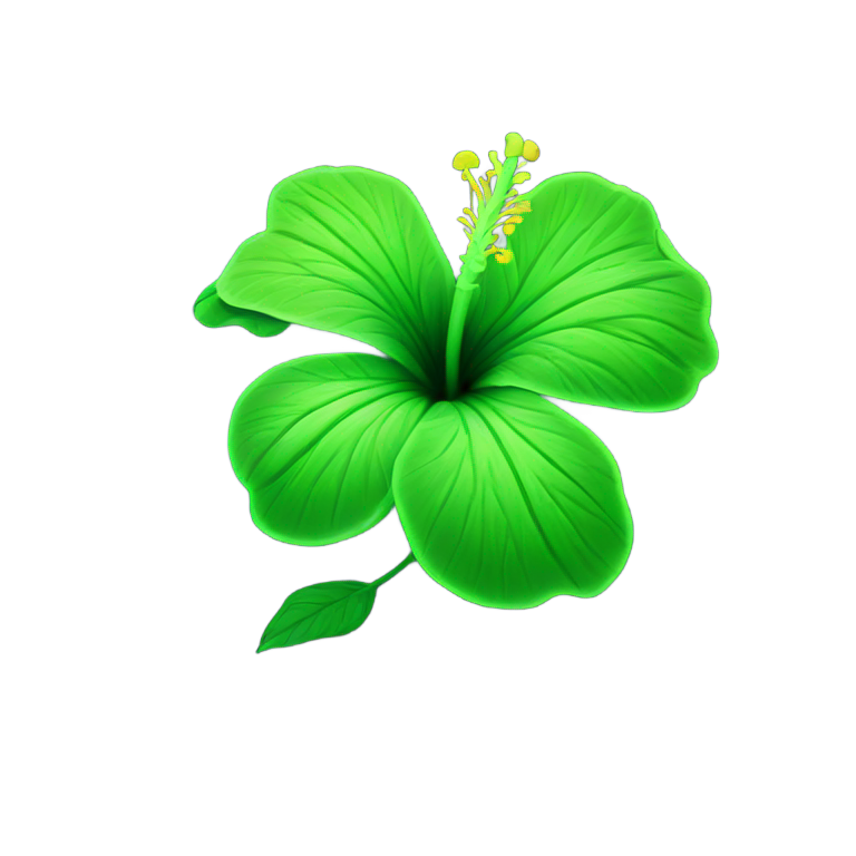 genmoji：霓虹绿色木槿花