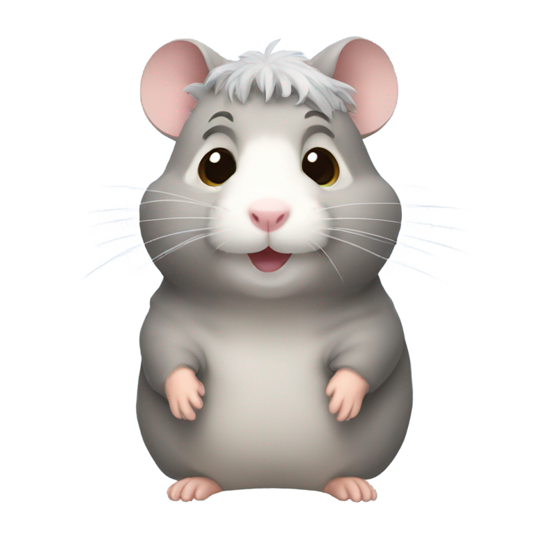 genmoji: grandma hamster with grey hair