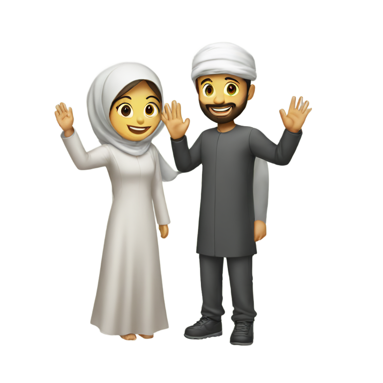 絵文字：イスラム教徒の兄弟姉妹ハイファイブ