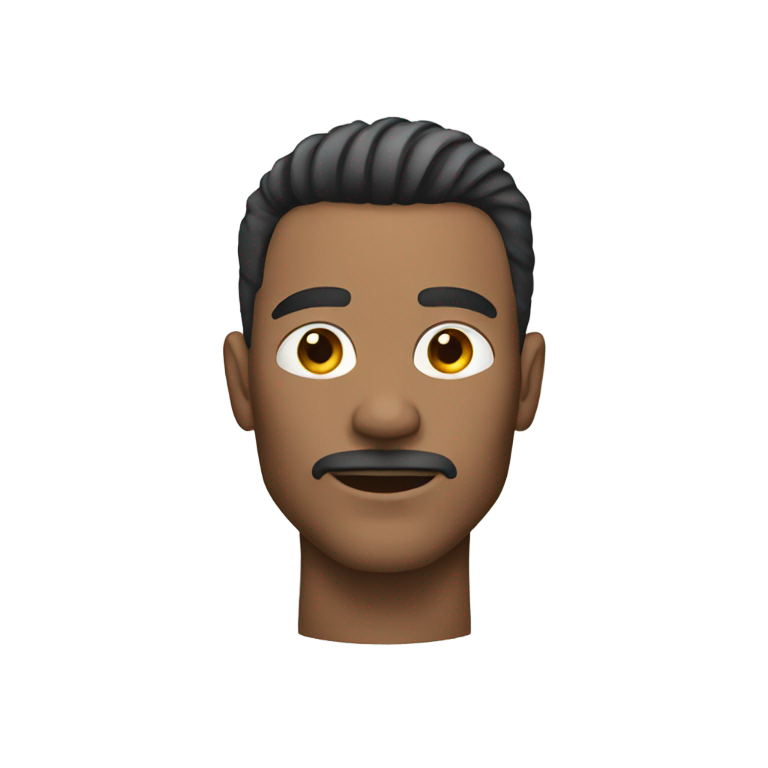genmoji: Man with an incredibly sharp jawline and a horrible haircut