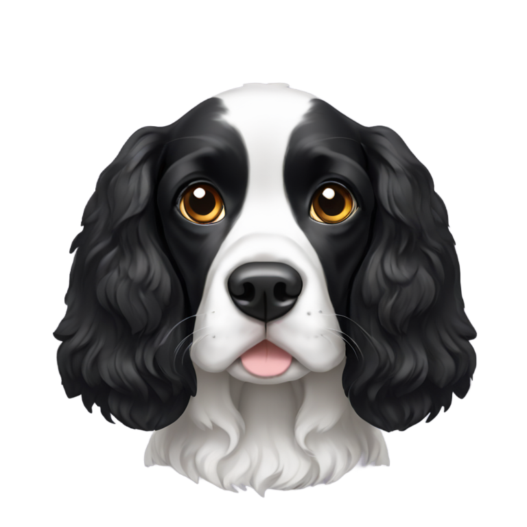 genmoji：全黑英格兰猎犬，短耳