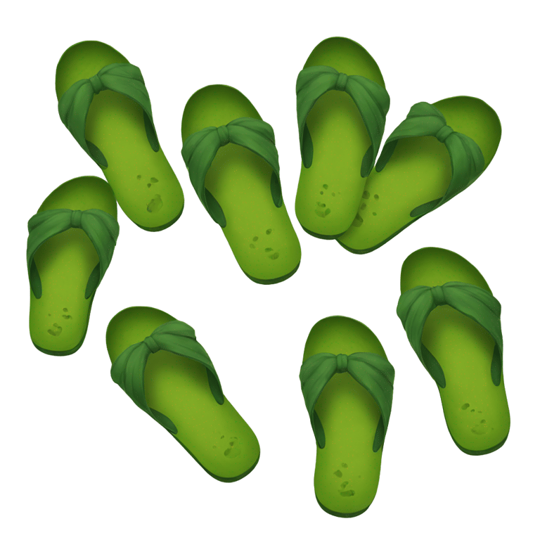 genmoji : pickle wearing flip flops
