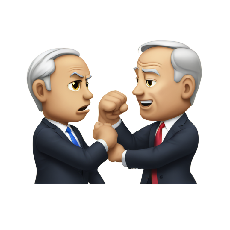 genmoji: Netanyahu fighting Trump