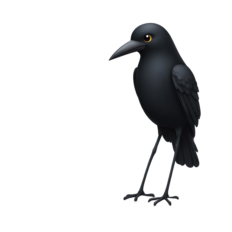 genmoji: Black bird standing with only one leg