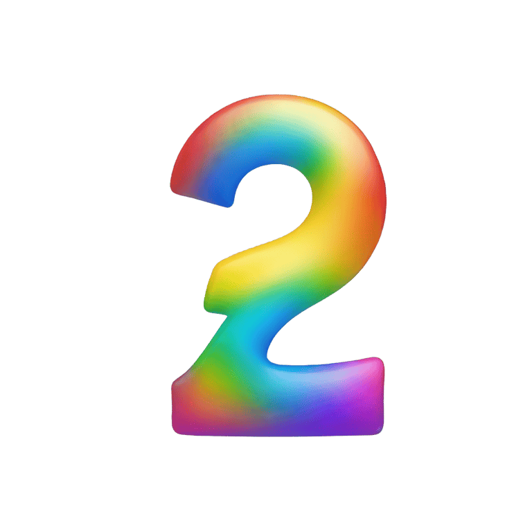 genmoji：Number 7 made out of seven colors in a rainbow