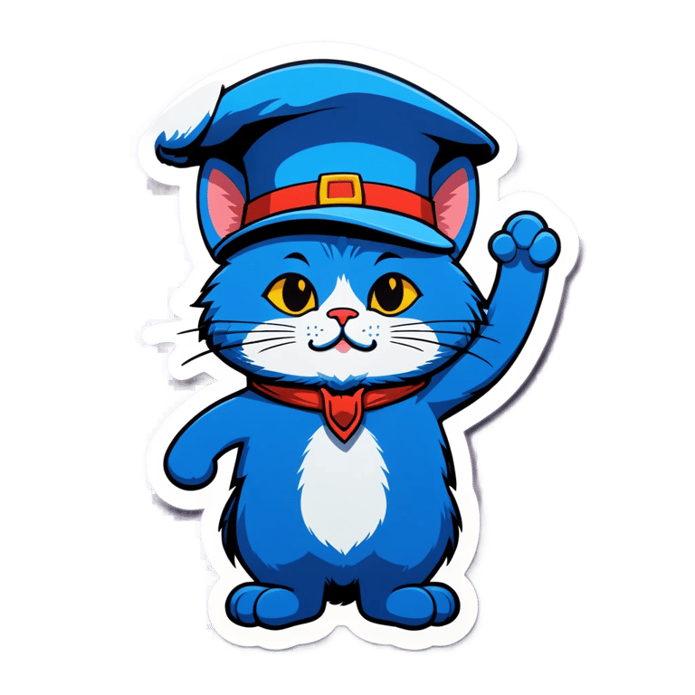 genmoji: Blue cat in hat
