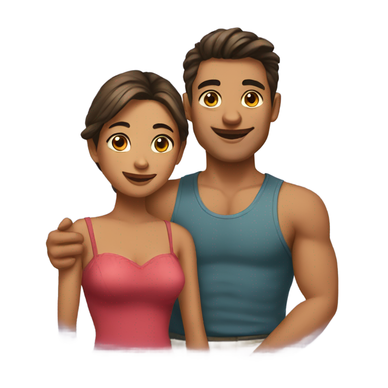 genmoji：拥抱中的情侣
