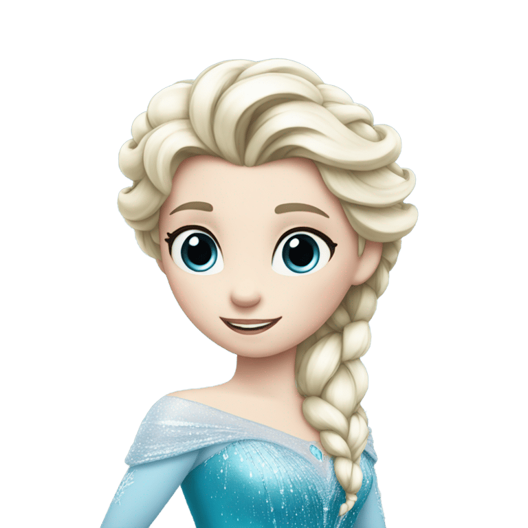 genmoji：Elsa hold blue letter 'A'