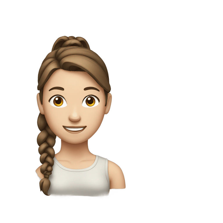 genmoji：一位有棕色头发的女孩，头发系在后面