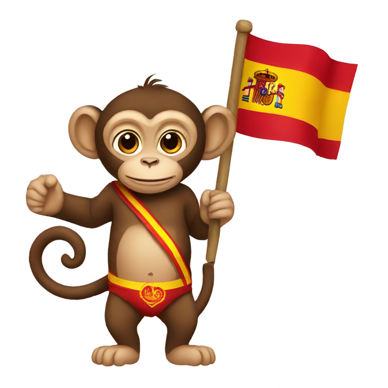 genmoji : Un singe avec le drapeau espagnol