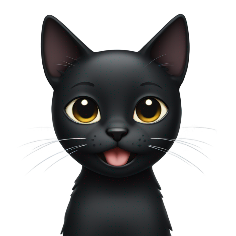 genmoji: black cat with tears of joy