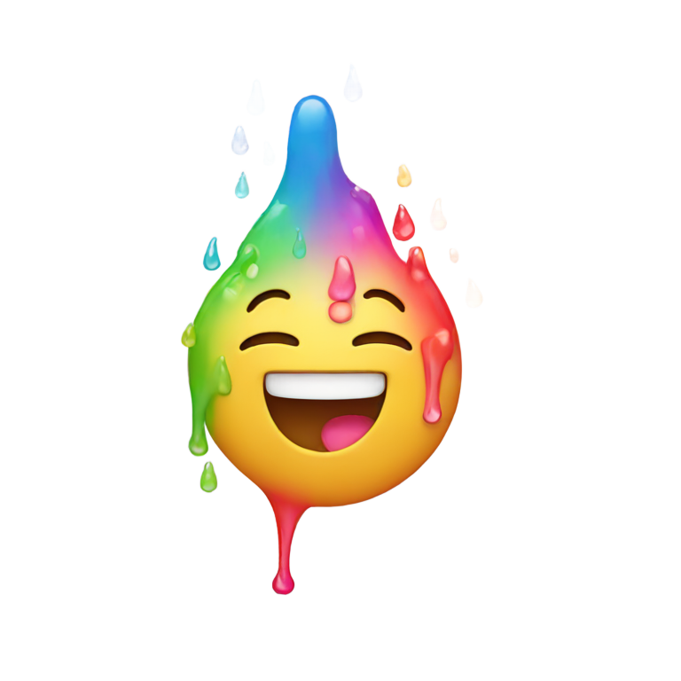 genmoji: A laughing emoji with rainbow tears