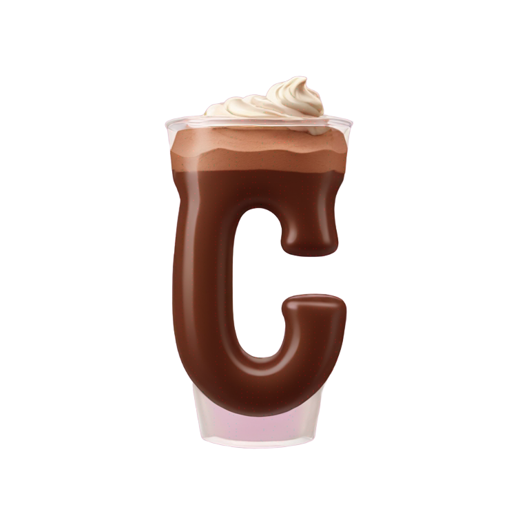 genmoji：用巧克力奶昔做的字母C