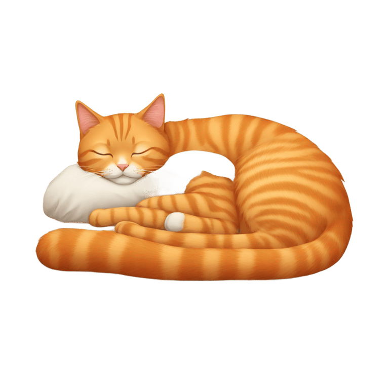 genmoji : orange scottish cat sleeping