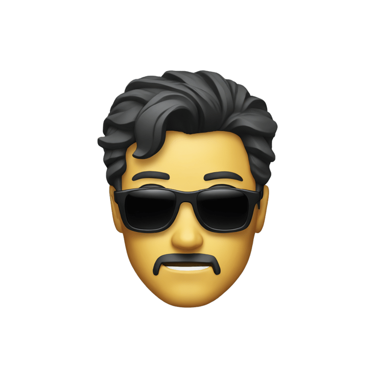 絵文字：A iron man with black sunglass