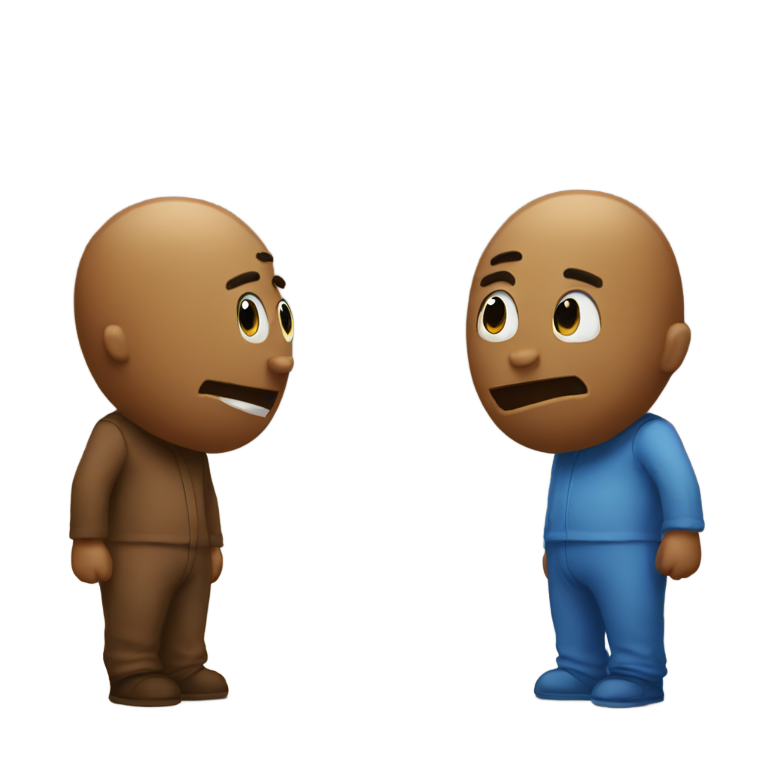 genmoji：2 poops talking to eachother
