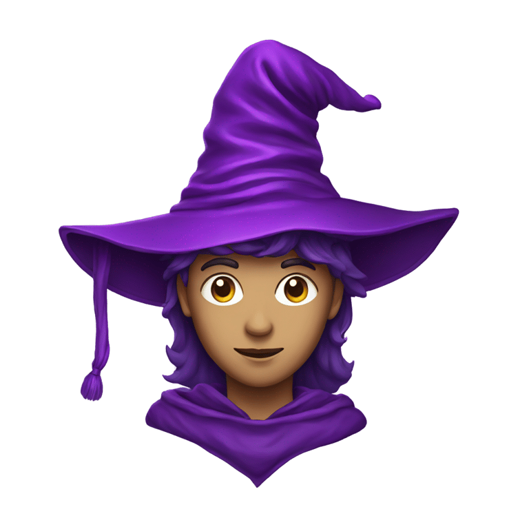 genmoji : young wizard's head with purple palette hat