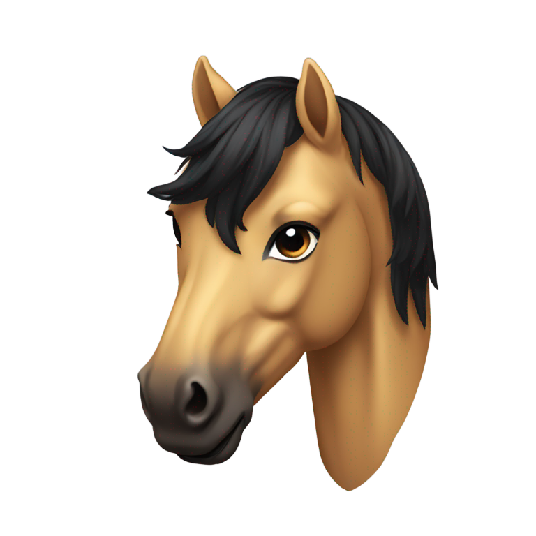 genmoji：棕金色马头，黑色鬃毛