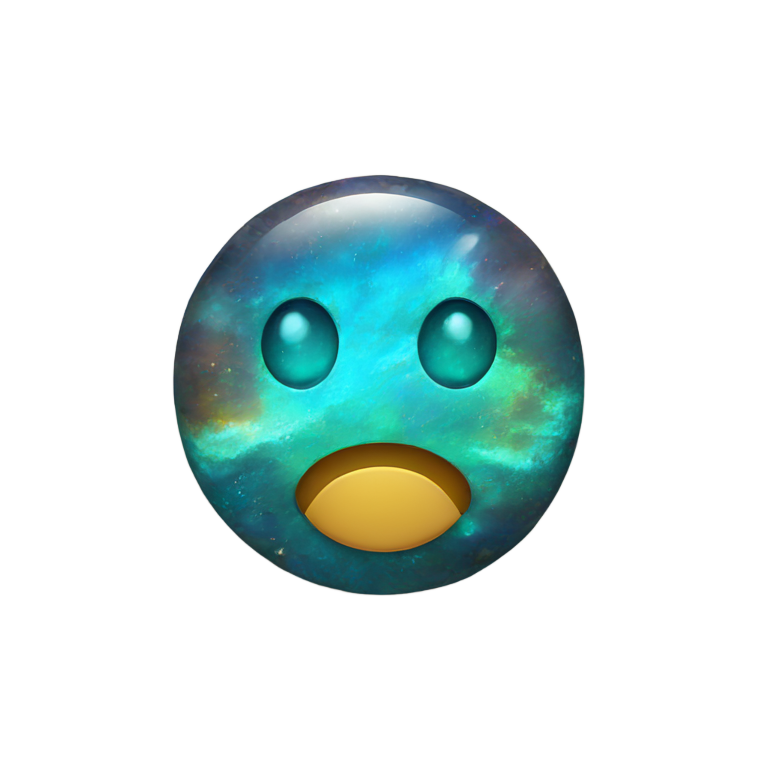 genmoji: A single Boulder Opal smiley face