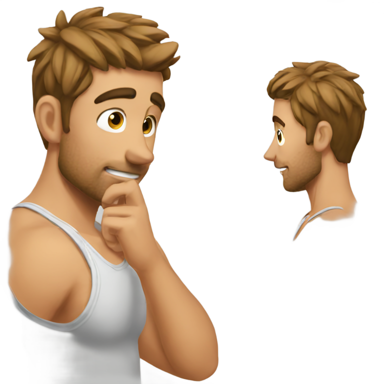 genmoji : Homme commençant à s'énerver et à s'exciter un peu