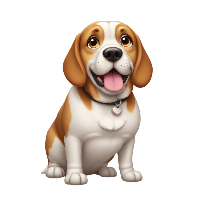 絵文字：A fat beagle