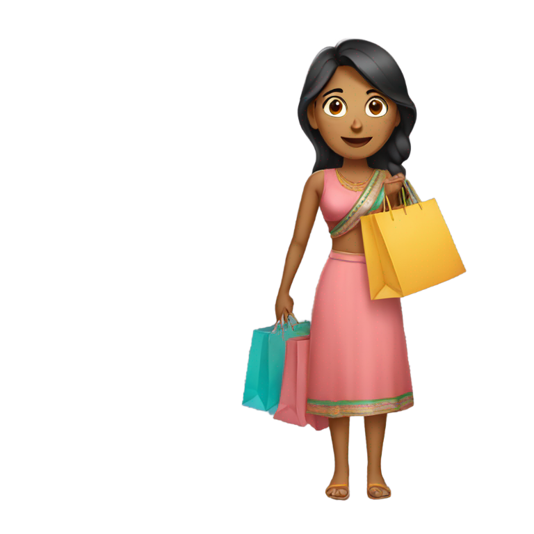 genmoji：印度女性购物袋