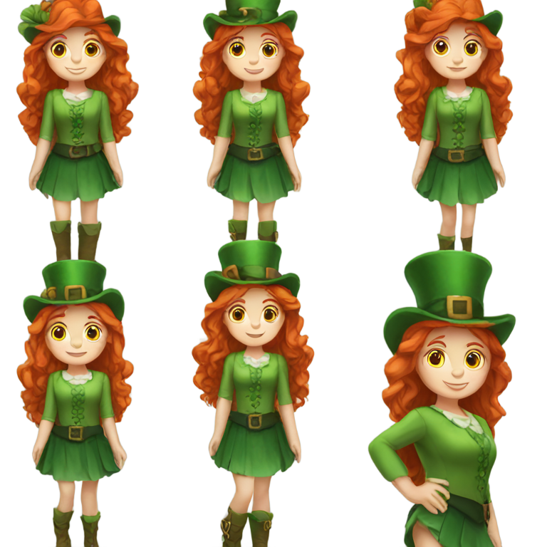 genmoji : Femme leprechaun rousse