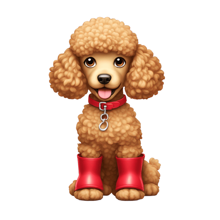 genmoji：小狗穿着红色靴子
