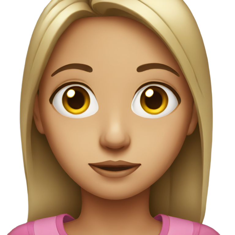 genmoji: Girl with left eye half way closed
