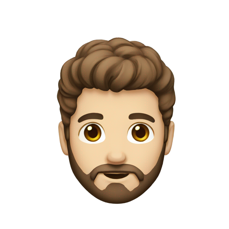 genmoji: white brown hair brown beard brown eyes