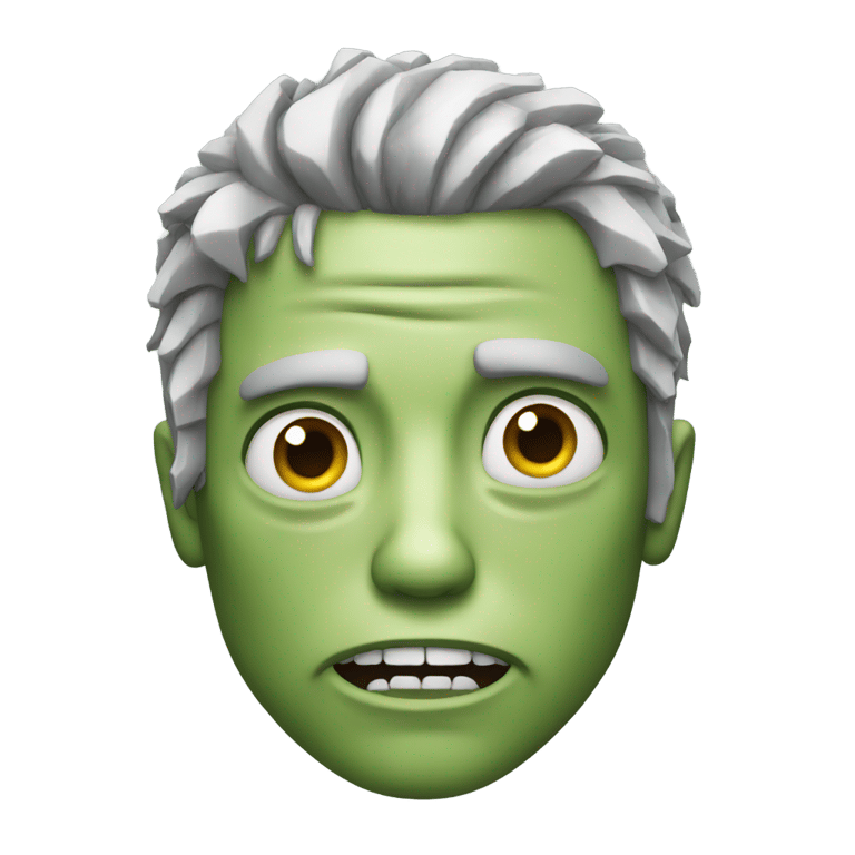 genmoji : A zombie man generous look with hair