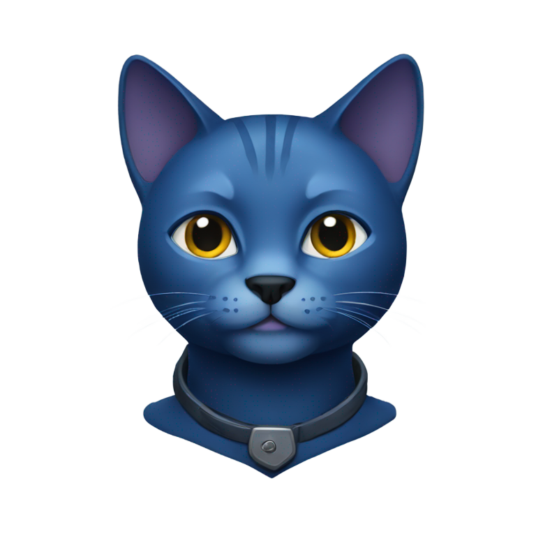 絵文字：Dark blue cat security