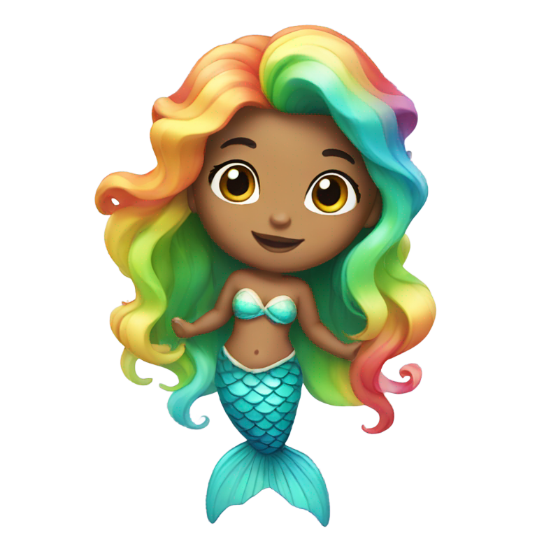 genmoji: Cute mermaid rainbow