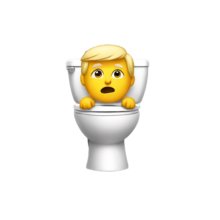 genmoji : Trump assis sur une toilette