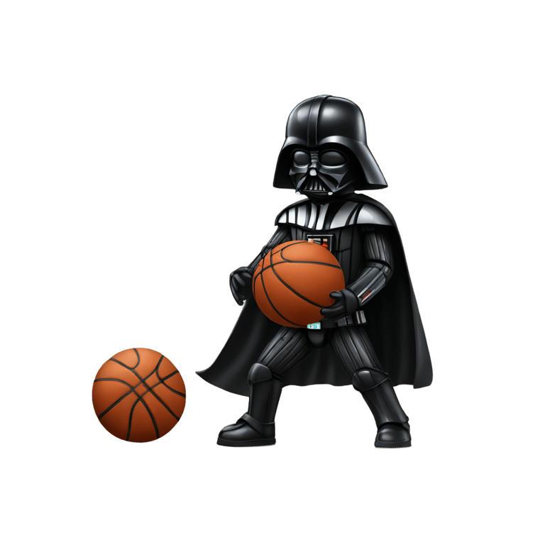 genmoji : Dark Vador jouant au basket-ball