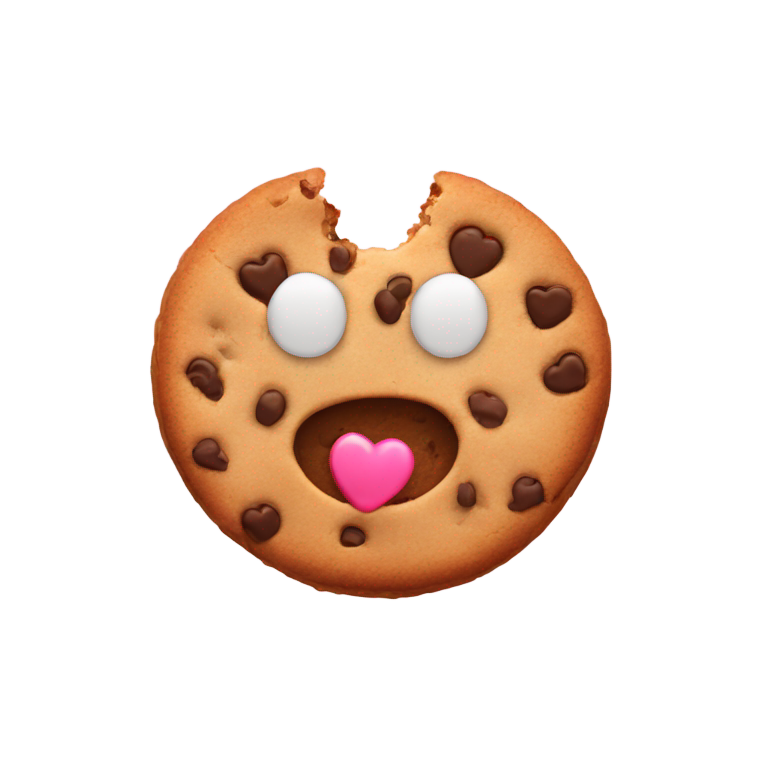 genmoji: a cookie showing a heart sign with hands. cookie should not have chocochips