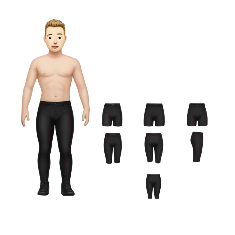 genmoji：约翰·纽曼穿着黑色内裤