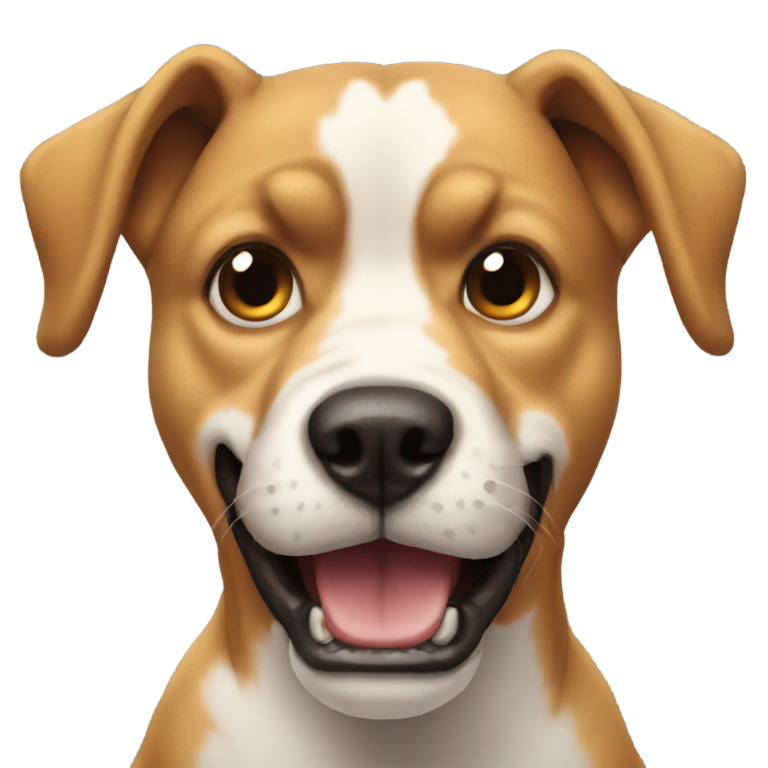 genmoji：emoji ios image of dog with angry eyes and foaming mouth