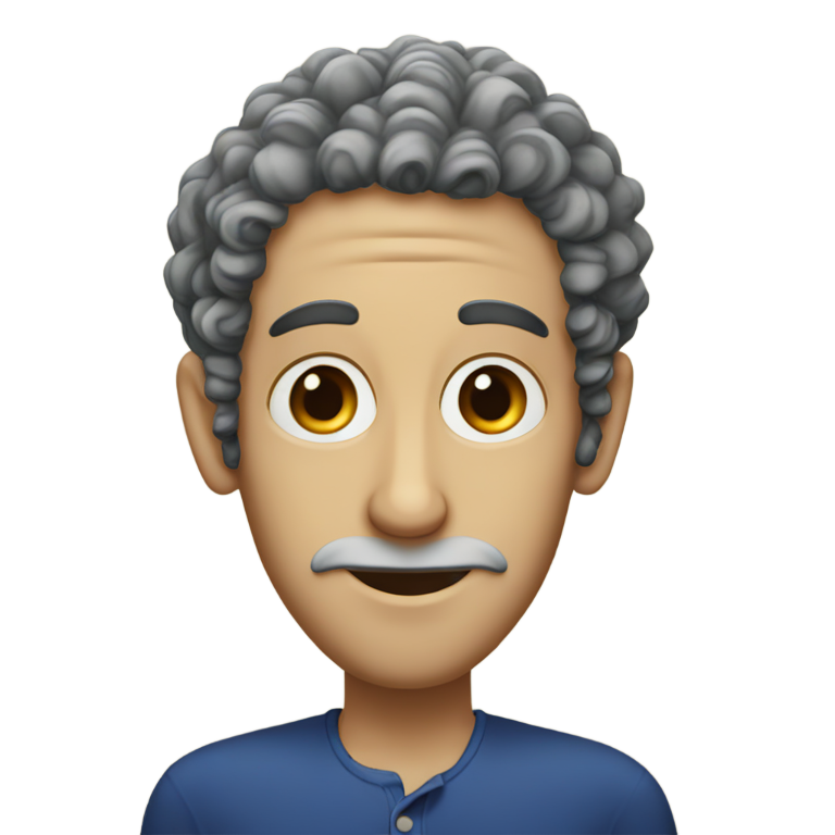 genmoji: Jew curly hair and a yarmulke and a really long pointy nose
