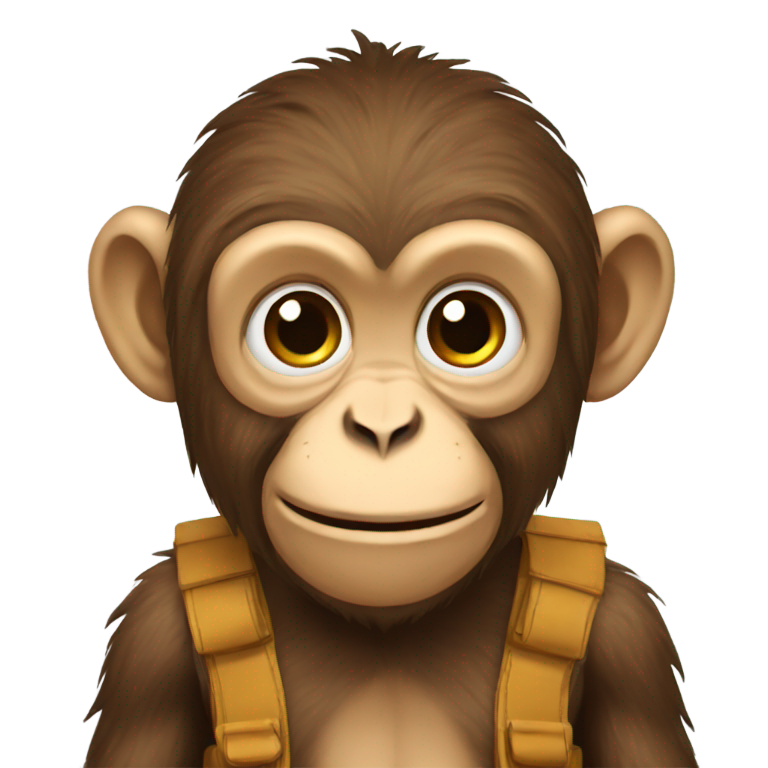 genmoji: monkey in asuit