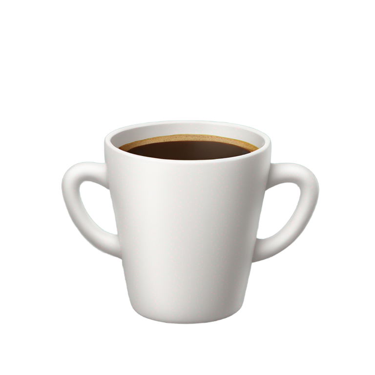 絵文字：Coffee cup with arms and legs without a face