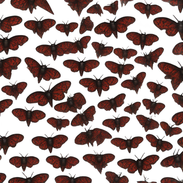genmoji: red and black gothic moth