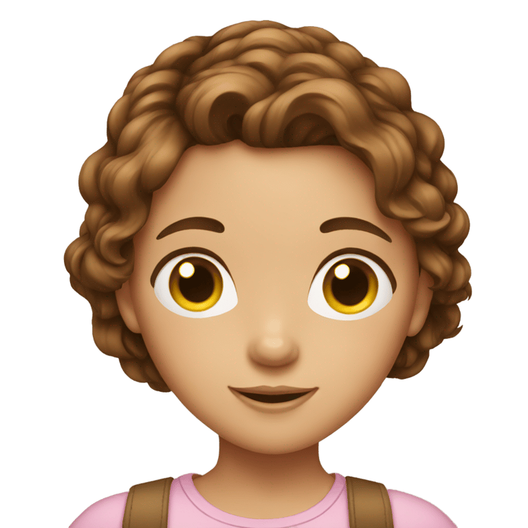 genmoji：有棕色头发的女孩