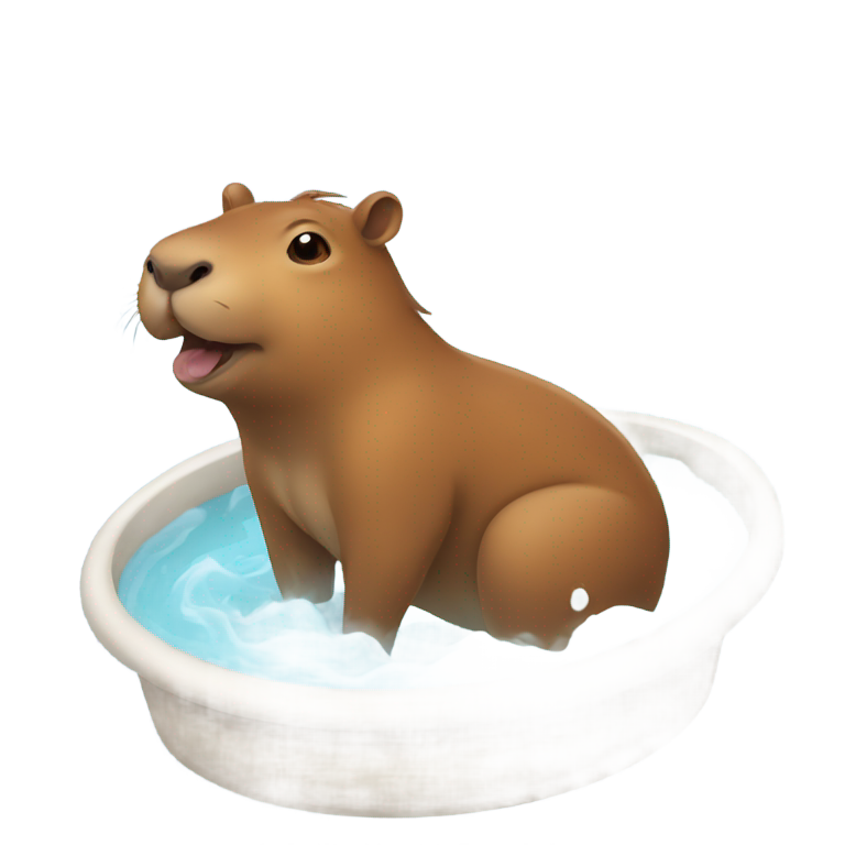 genmoji: A capibara in a hot water