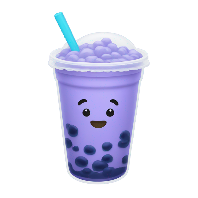 genmoji : Émoji de thé au lait de boba bleu