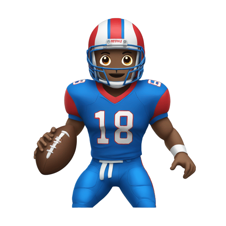 genmoji : football player in a blue and red jersey