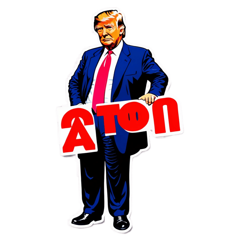 genmoji : Donald Trump avec un signe à 100%