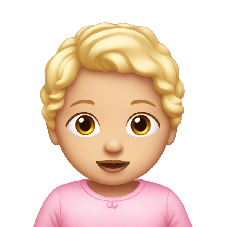 genmoji：金发新生儿穿粉色衣服