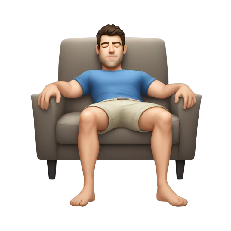 genmoji：马克斯·格林菲尔德穿着短裤躺在沙发上睡觉